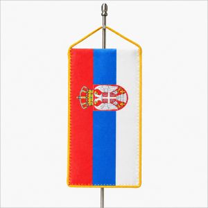 Zastava Srbije stona - kaširana svila